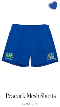 peacock mesh shorts